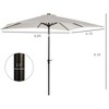 9' x 7' Patio Umbrella Outdoor Table Market Umbrella with Crank, Solar LED Lights, 45Degree Tilt, Push-Button Operation, for Deck, Pool and Lawn - 3 of 4