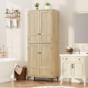 71" Tall Storage Cabinet with 4 Doors, 5-Tier Pantry Cabinet with Adjustable Shelves for Kitchen, Bathroom, or Dining Room Organization - 1 of 4