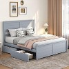 AMERLIFE Bed Frame with Headboard, Platform Beds with 4 Storage Drawers - 2 of 2