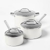 7pc Nonstick Ceramic Coated Aluminum Cookware Set Cream - Figmint™ : Target