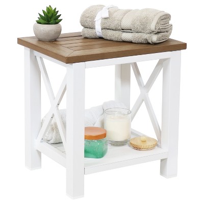 Rustic Charm 18" Metal and Polystyrene Multipurpose Side Table