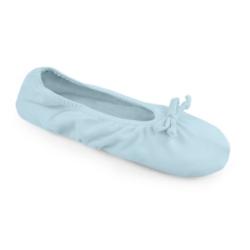 Softones by MUK LUKS Women's Stretch Satin Ballerina Slipper - Blue, X -  Large (9.5-10.5)