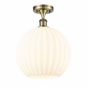 White Venetian - 1 Light Semi-Flush Mount In Modern Style-14.75 Inches Tall and 12 Inches Wide - 1 of 1