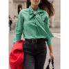 Imily Bela Elegant Plaid Blouse with Detachable Bow Tie Neck Long Sleeve Womens Casual Dressy Top - 4 of 4