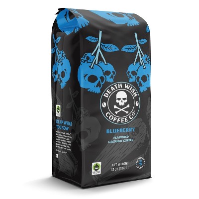 Death Wish Coffee Co., Ground Blueberry Coffee, 12 oz (Pack of 1)