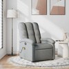 vidaXL Light Gray Fabric Massage Recliner Chair - Manual Tilt, Vibrating Home/Living Room Lounger with USB, Comfy Armrest, Side Pocket - 2 of 4
