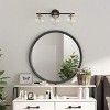 3-Light Globe Bathroom Wall Light, Black and Gold Vanity Fixture with Clear Seeded Glass Shades - 4 of 4