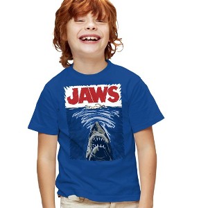 Boys' Short Sleeve Jaws Graphic Poster T-Shirt - 1 of 4