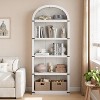 Arched Bookshelf Bookcase 5 Shelf Tall Bookcase Farmhouse Display Storage Rack Wooden Bookshelves for Home Office - 3 of 4
