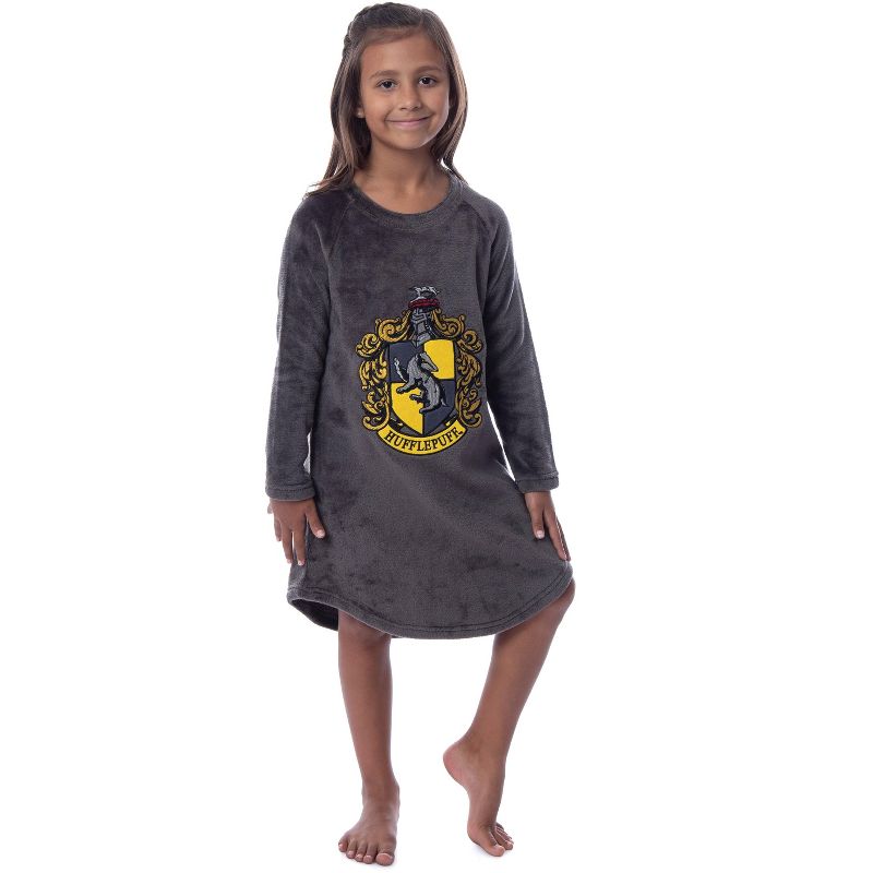 Harry Potter Girls' Hogwarts Houses Crest Raglan Pajama Nightgown-All Houses, 1 of 5