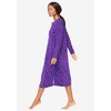 Dreams & Co. Plus Size Long-Sleeve Henley Print Sleepshirt - 4 of 4