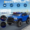 12V Kids Ride On Police Car with Remote Control, Electric Pickup Truck for Toddlers, 3 Speeds, Spring Suspension, LED Lights - 2 of 4