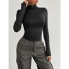 Coolmee Women's Turtleneck Long Sleeve Shirts Slim Fit Fashion Basic Tops Fall Winter Clothes - 2 of 4