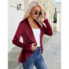 Womens Velvet Blazer Long Sleeve Suit Jackets Open Front Work Office Cardigan Coat - 4 of 4