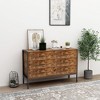 NicBex 6 Drawer Dresser for Bedroom,Industrial Style Dressers with Sturdy Steel Frame,Dressers for Closet,Living Room,Hallway,Brown - 2 of 4