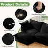 Vynxaria Modern Slip-covered Armchair Black Corduroy, 1 Big Back Cushion & 2 Toss Pillows, Deep Seat, Removable Covers, 300lbs Sturdy Wood Frame - 4 of 4