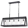VAXCEL Tremont 5L Crystal Black Urban Loft Linear Chandelier Island Pendant Light Fixture - 3 of 4