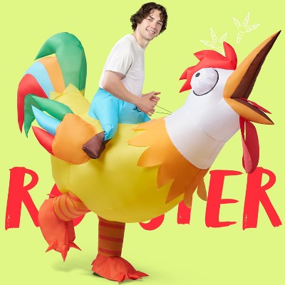 Joyfy Inflatable Rooster Riding Costume for Adults – Giant Chicken Blow-Up Halloween Suit, Funny Animal Outfit for Men & Women, Holiday Party Cosplay