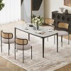 Modern Upholstered Dining Chairs Set of 2, Rattan Back Kitchen Chairs with Metal Legs, Accent Chairs for Dining Room or Living Space - Cuddlewood - 3 of 4