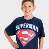 Boys' Super-Man Short Sleeve Graphic T-Shirt - Blue - 2 of 4
