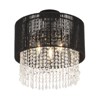 PAKOKULA Bohemian 3-Light Black Drum Nature Rattan&Crystal Flush Mount Ceiling Light - 2 of 4