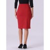 Allegra K Women's Elegant Round Neck 3/4 Sleeves Contrast Office Sheath Pencil Dresses - 3 of 4
