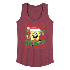 Women's - SpongeBob SquarePants - I'm Ready For Christmas Graphic Racerback Tank - 1 of 4
