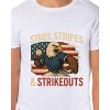 Men's 4th of July Stars Stripes and Strikeouts Patriotic Funny T-Shirt - 4 of 4
