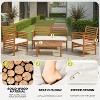 BestMassage Outdoor Wood Patio Conversation Sets Acacia Wood Outdoor Patio Sofa Set, Natural - 4 of 4
