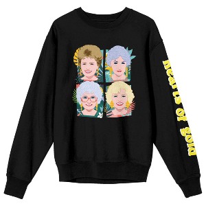 Golden Girls Hearts of Gold Adult Black Crew Neck Sweatshirt - 1 of 4