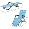 Gulches Folding Chaise Lounge Chair, 2-in-1 Tanning Chair with Pillow & Pocket, Adjustable, Blue, 70" L x 25.5" W x 15.25" H - 3 of 4
