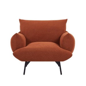 SYFERLORY 36" Modern Accent Upholstered Armchair, Curry Flannelette Fabric Reading Chair, Originality of Shapes - 1 of 1