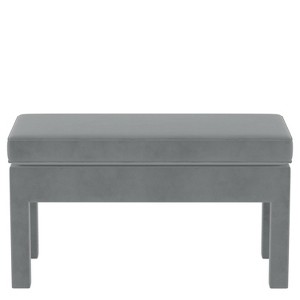 Upholstered Bench in Velvet Steel Gray - Threshold , Silver Gray