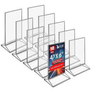 Azar Displays Double-Sided Clear Acrylic Frames with Accent Trim 4" x 6", 10-Pack - 1 of 4