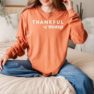 Simply Sage Market Thankful Mama Bold Heart Garment Dyed Long Sleeve - 1 of 4