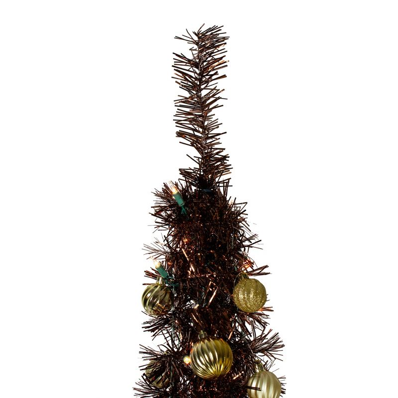 Northlight 6' Pre-Lit Brown Pre-Decorated Pop-Up Artificial Christmas Tree, 4 of 6