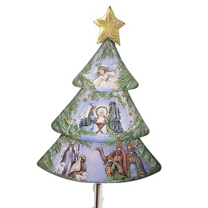 Round Top Collection 37.0 Inch Nativity Tree Holly Christmas Baby Jesus Decorative Garden Stakes - 1 of 1