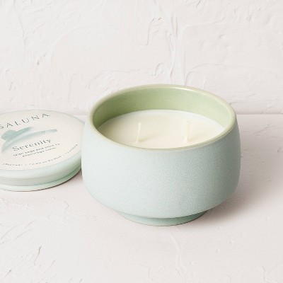 2-Wick Ceramic Jar Candle with Lid Serenity 7.5oz - Casaluna™