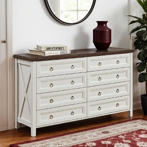VANIRROR Farmhouse 8 Drawers Dresser for Bedroom, Rustic Wood Chest of Drawers Organizer for Living Room, Hallway, Clothes Storage - 1 of 4