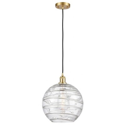 Athens Deco Swirl - 1 Light Cord Hung Mini Pendant In Industrial Style-15 Inches Tall and 12 Inches Wide