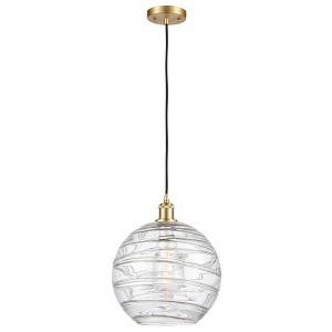 Athens Deco Swirl - 1 Light Cord Hung Mini Pendant In Industrial Style-15 Inches Tall and 12 Inches Wide - 1 of 1