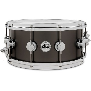 DW Collector's Series Satin Black Over Brass Snare Drum With Die Cast Hoops 14 x 6.5 in. Satin Black Over Brass - 1 of 4