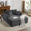 COZONY 54" Chaise Lounge Chair, Boneless Corduroy Sleeper Sofa with 4 Pillows & Armrests, Comfy Cloud Sofa for Living Room, Bedroom, No Assembly - 3 of 4