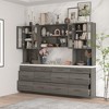 Famapy 94.5" W Pantry Storage Cabinet Glass Display Hutch Buffet Drawers Sideboard - 2 of 4