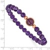 Chisel Stainless Steel Polished Rose IP-plated 6.5mm Amethyst Beaded Stretch Bracelet 7" - 4 of 4