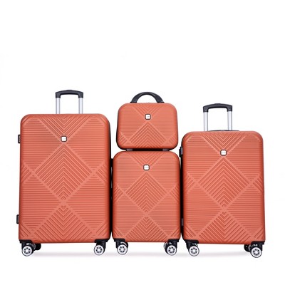 Whisen 4-Piece Set(14/20/24/28 in.) Luggage Sets ABS Lightweight Suitcase with Spinner Wheels