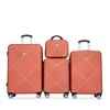 Vynxaria 4-Piece Dark Orange ABS Lightweight Luggage Set 14" Makeup Box 20/24/28" Suitcases with Aircraft Wheels - 4 of 4