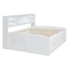 Full Size Wood Daybed with 2 Bedside Cabinets Upper Shelves and 4 Drawers White - 4 of 4