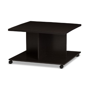 Cladine Modern Coffee Table with Storage Compartments & Castors - Baxton Studio - 1 of 4