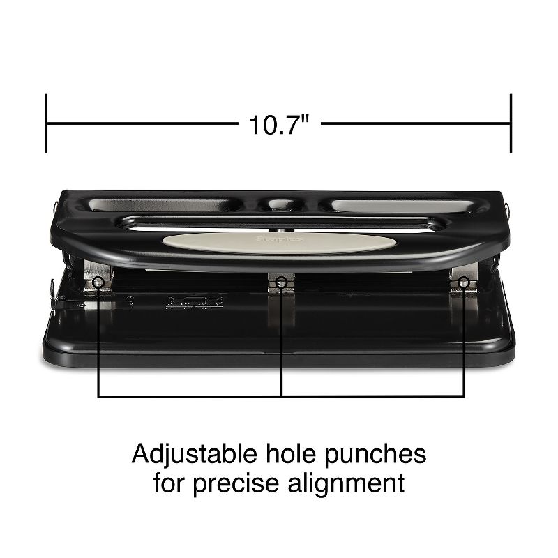 MyOfficeInnovations Circle 3-Hole Punch 30 Sheet Capacity Black (24549/33989) 572645, 4 of 7